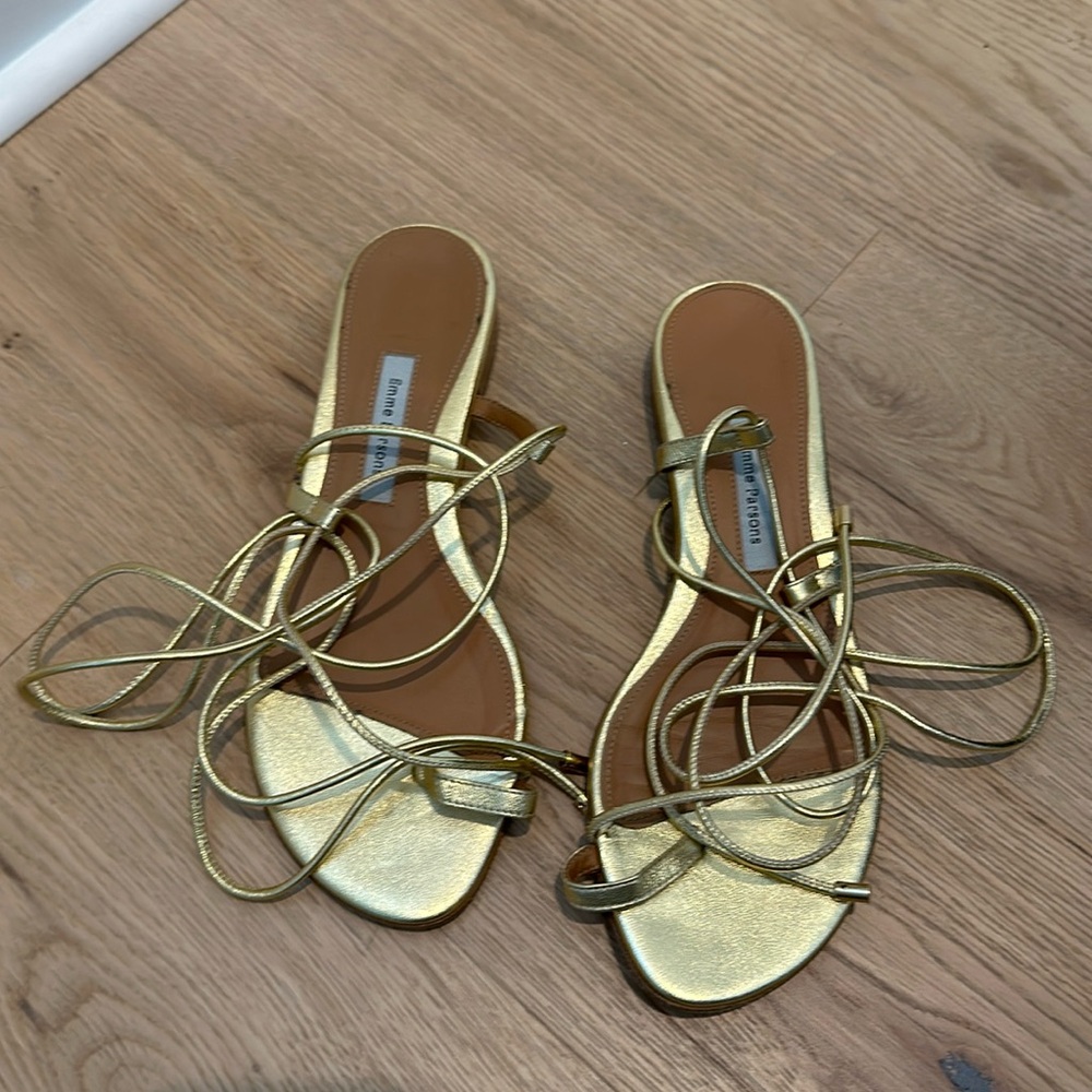 Emme Parsons Susan Sandals in Washed gold Nappa size 38
